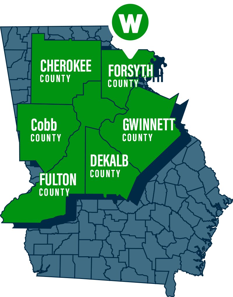 WinLAWN Service Area Map Georgia